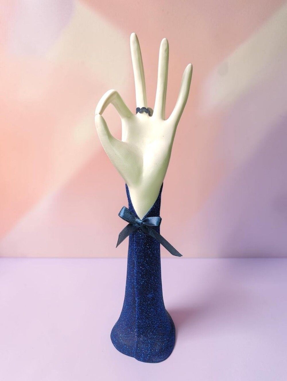 Novelty Stand Alone Jewelry Display Hand with Sparkle Sleeve